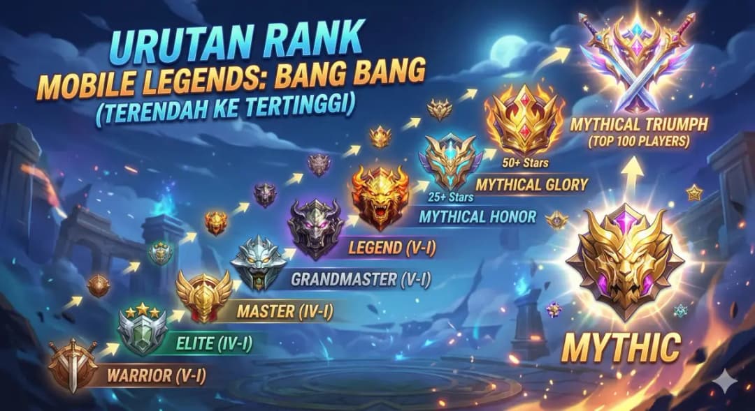 Urutan Rank Mobile Legends dari Terendah ke Tertinggi Terbaru 2026